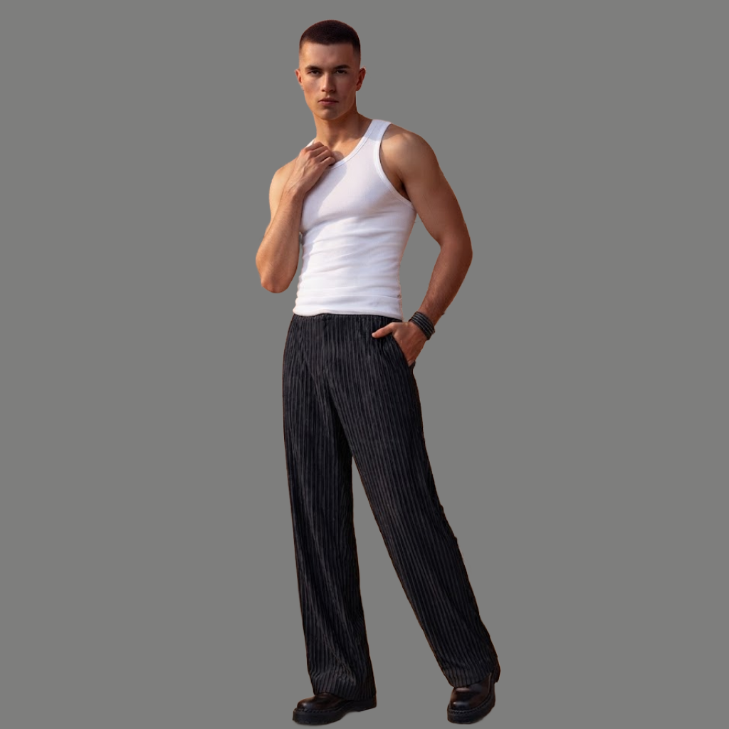 Textured Ribbed Lounge Straight Leg Pants
