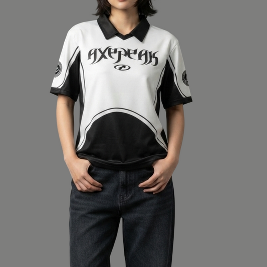 Short Sleeve Graphic Paneled Soccer Jersey Polo