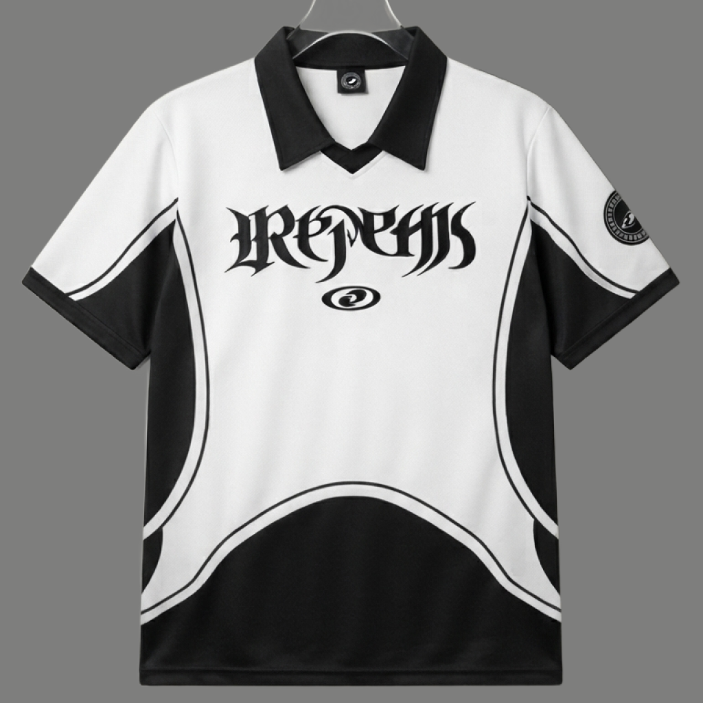 Short Sleeve Graphic Paneled Soccer Jersey Polo