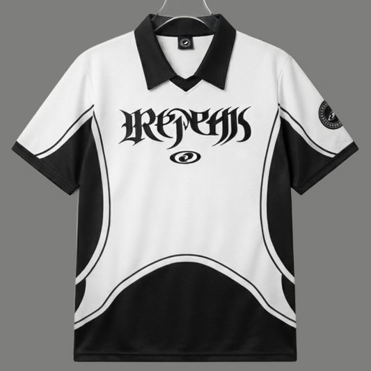 Short Sleeve Graphic Paneled Soccer Jersey Polo