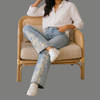 Streetwear Floral Embroidery Wide Denim Jeans
