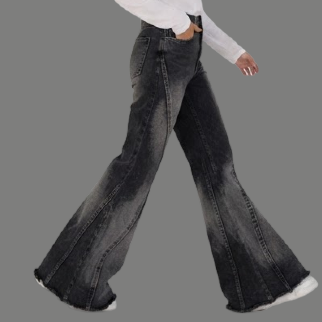 Oversized Wide Leg Paneled Flare Jeans