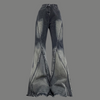 Oversized Wide Leg Paneled Flare Jeans