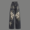 Modern High Waist Graphic Printed Jeans