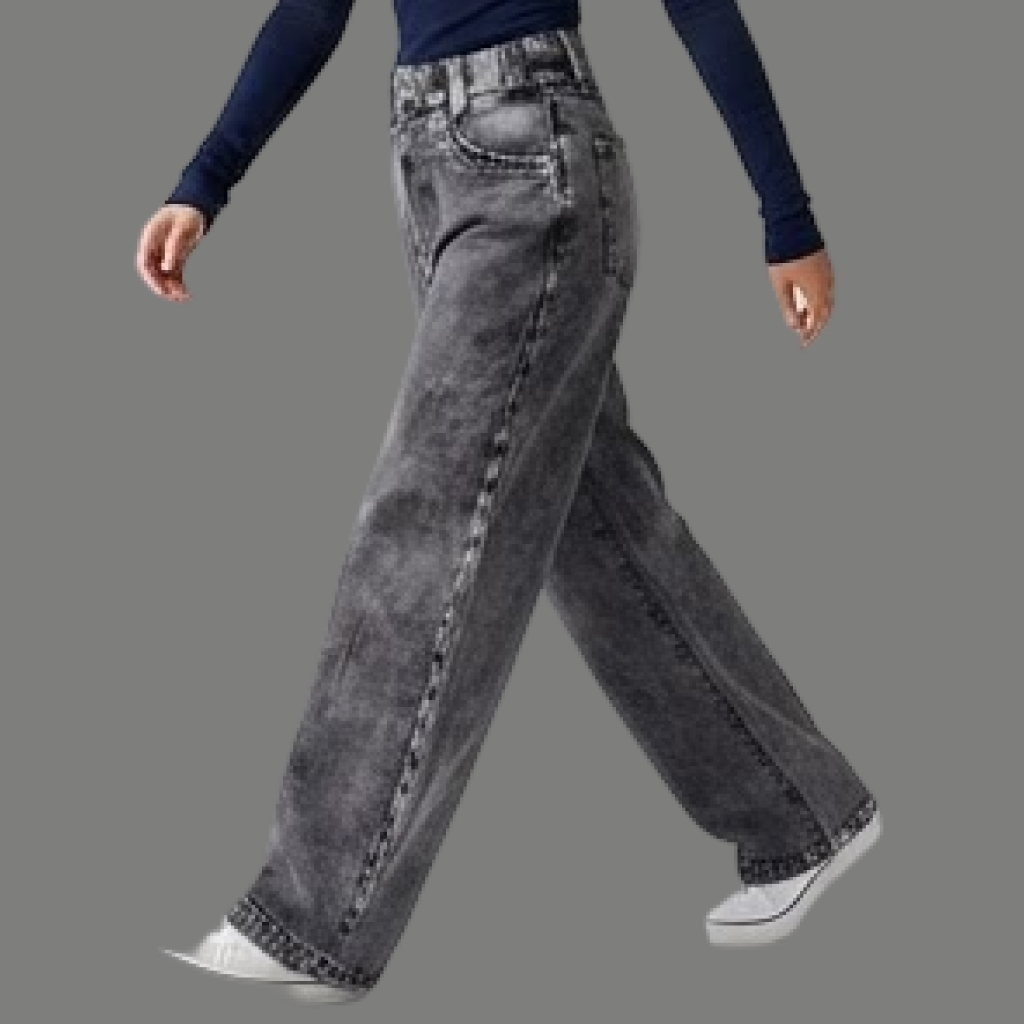 Urban Wide Leg Washed Baggy Denim Jeans
