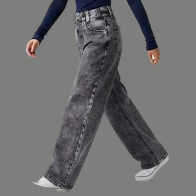 Urban Wide Leg Washed Baggy Denim Jeans