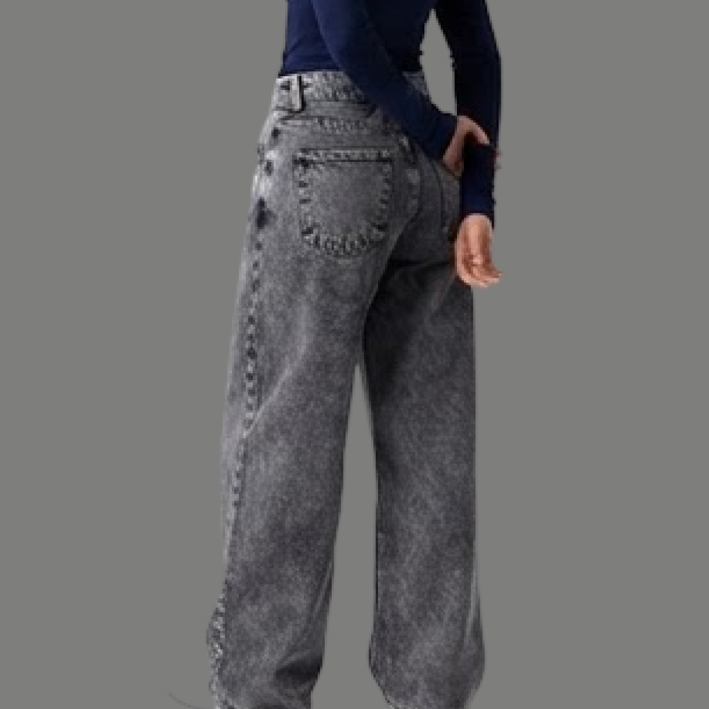 Urban Wide Leg Washed Baggy Denim Jeans