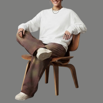 Relaxed Fit Vintage Tinted Baggy Denim Jeans