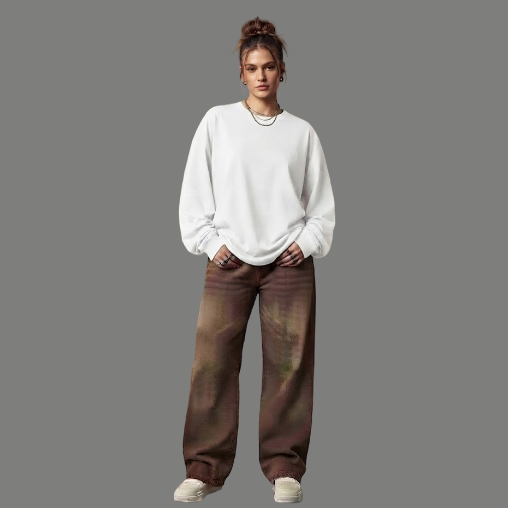 Relaxed Fit Vintage Tinted Baggy Denim Jeans