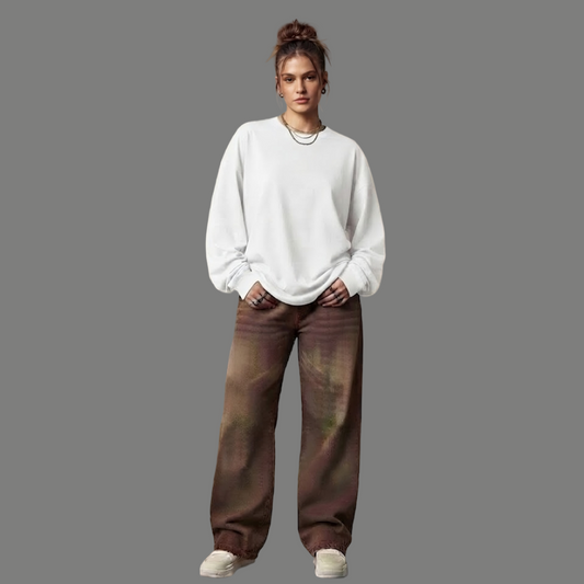 Relaxed Fit Vintage Tinted Baggy Denim Jeans