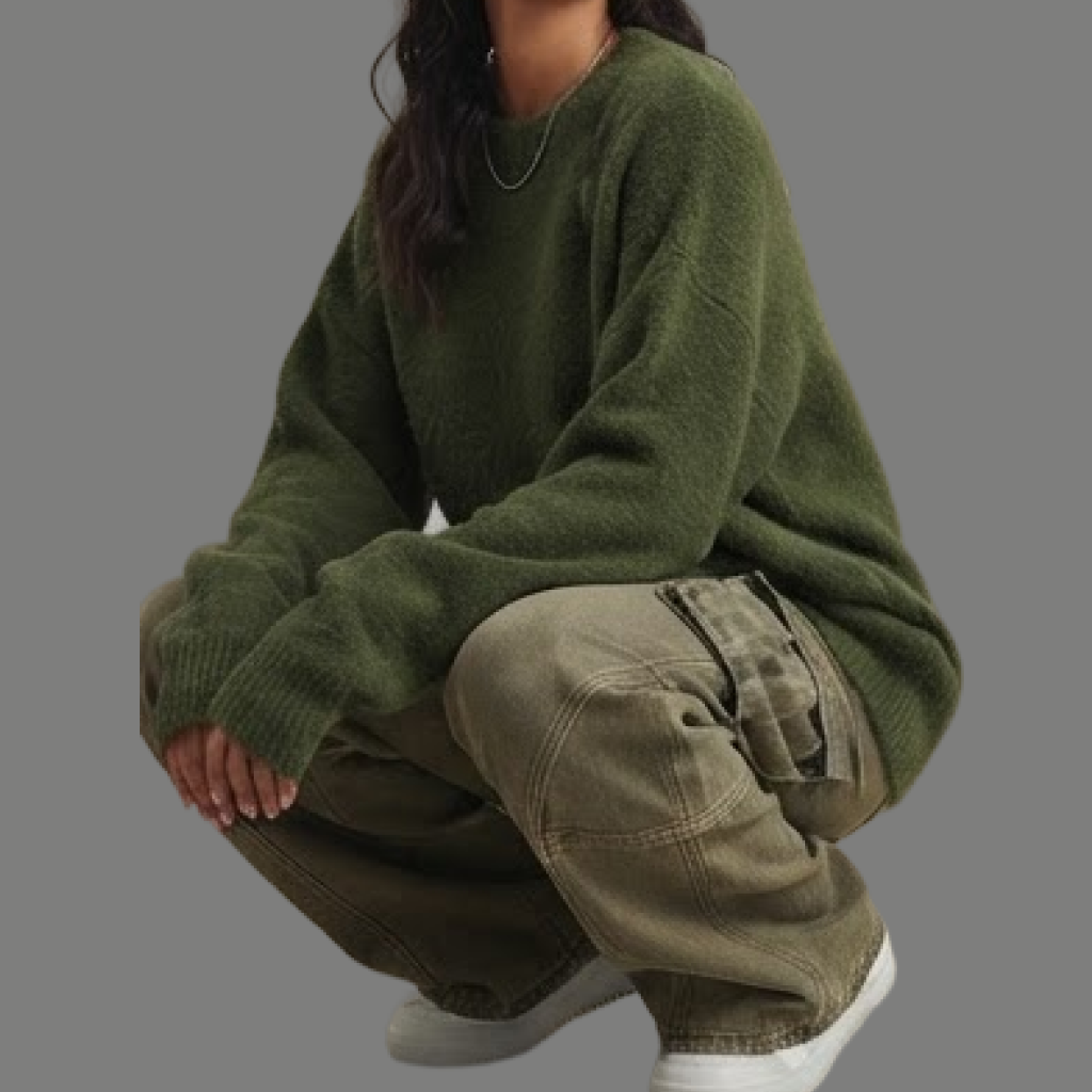 Relaxed Fit Washed Cargo Denim Pants