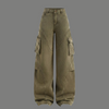 Relaxed Fit Washed Cargo Denim Pants