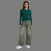 Relaxed Fit Paneled Flare Denim Pants
