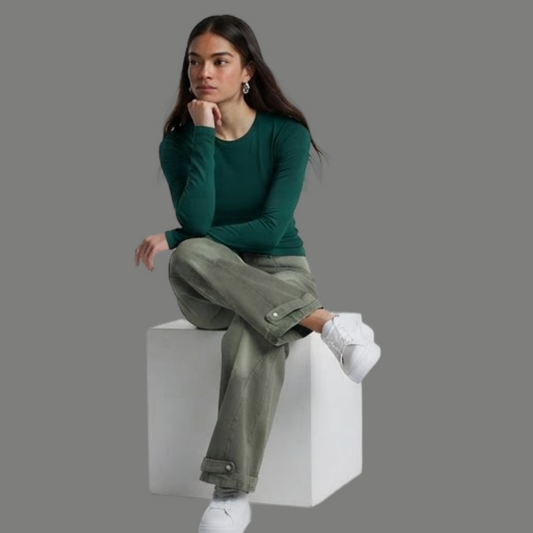 Relaxed Fit Paneled Flare Denim Pants