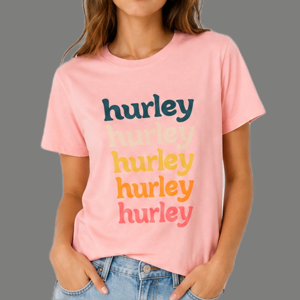 Classic Stacked Logo Typography Crewneck T Shirt
