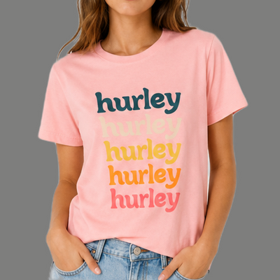 Classic Stacked Logo Typography Crewneck T Shirt