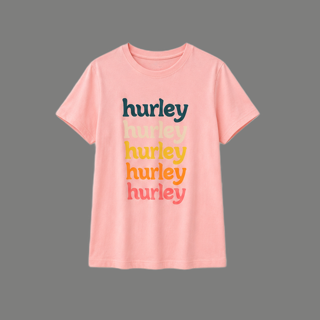 Classic Stacked Logo Typography Crewneck T Shirt