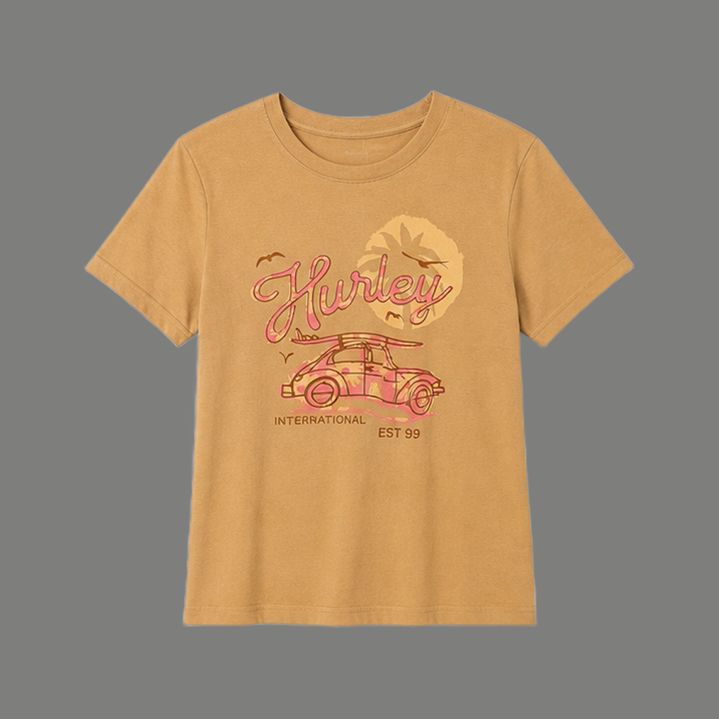 Coastal Summer Car Graphic Crewneck T Shirt