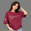 Digital Interface Text Graphic Oversized T Shirt