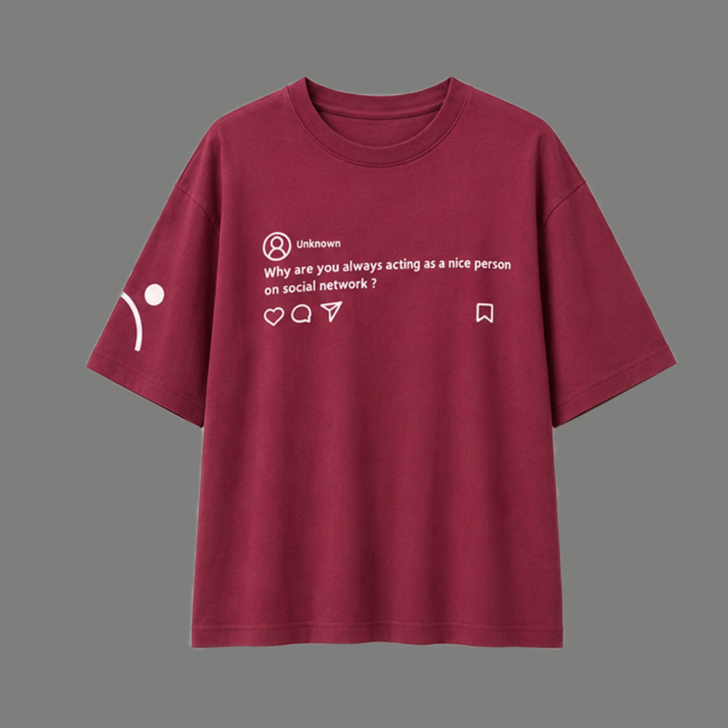 Digital Interface Text Graphic Oversized T Shirt