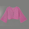 Open Front Crochet Tie Front Bell Sleeve Cardigan