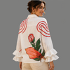 Vintage Floral Print Tiered Ruffle Sleeve Top