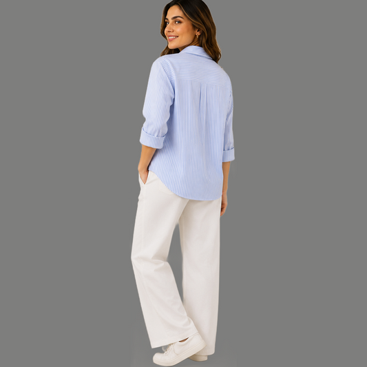 Regular Fit Vertical Striped Button Down Shirt