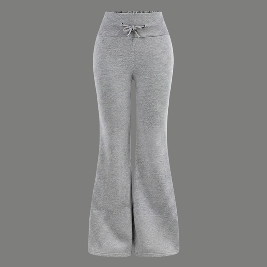 High Rise Athletic Drawstring Flared Trousers