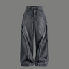 Frayed-Seam Barrel Jeans – Washed Grey