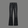 Raw Hem Flare Jeans – Washed Black