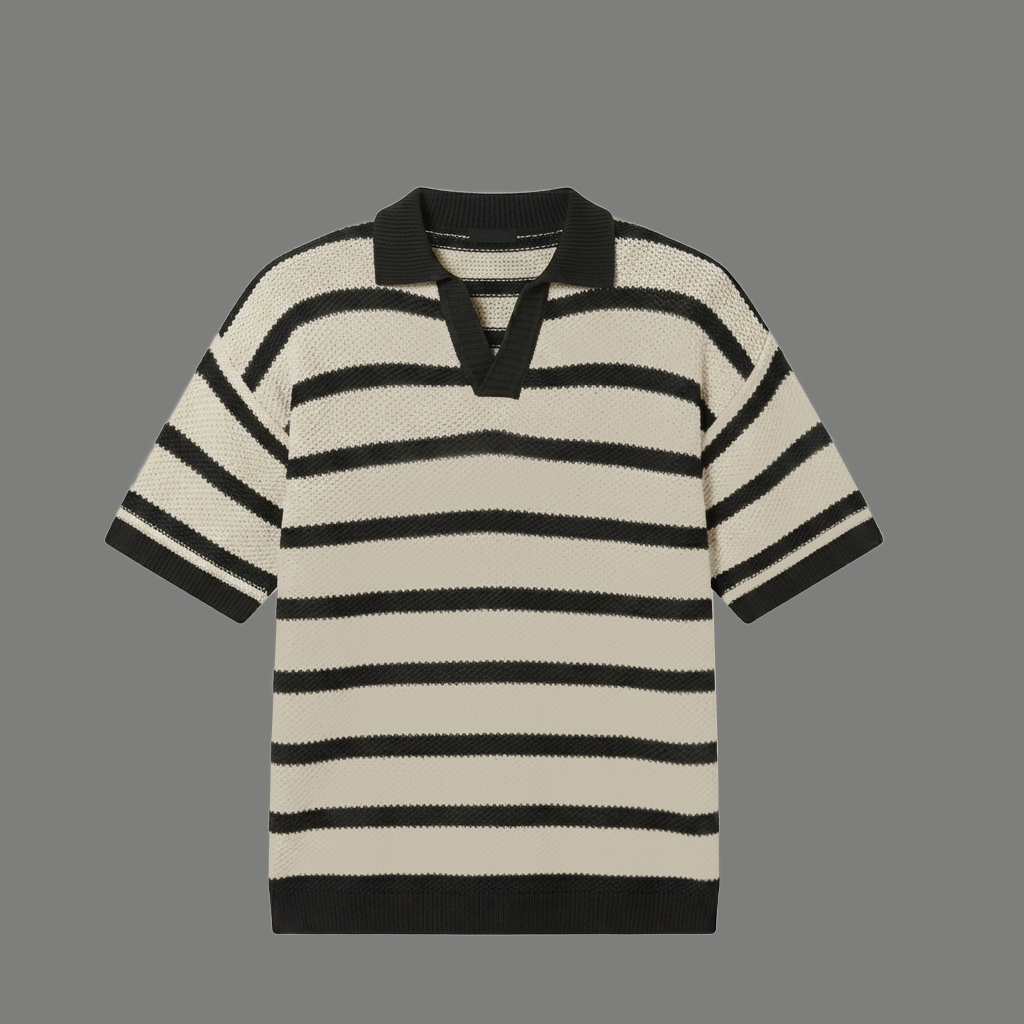 Casual Loose Fit Open Collar Polo