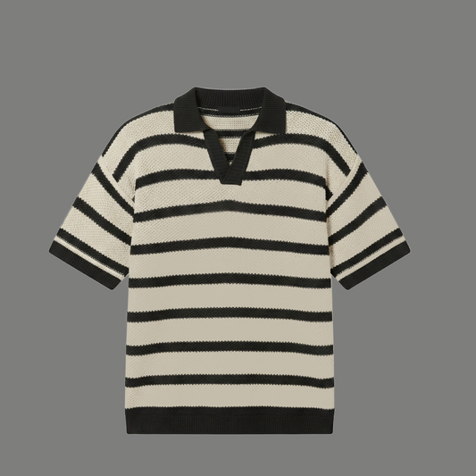 Casual Loose Fit Open Collar Polo