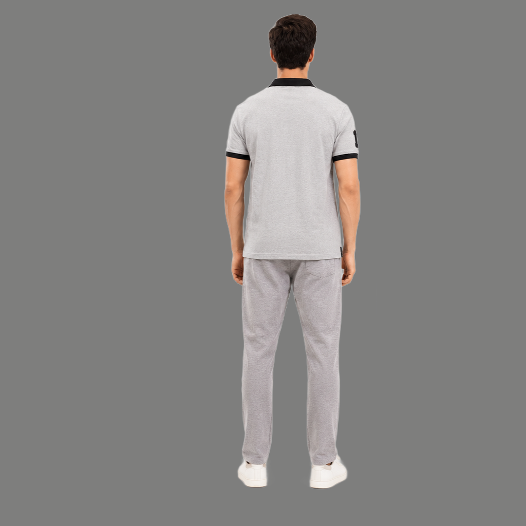 Urban Contrast Collar Embroidered Polo Top