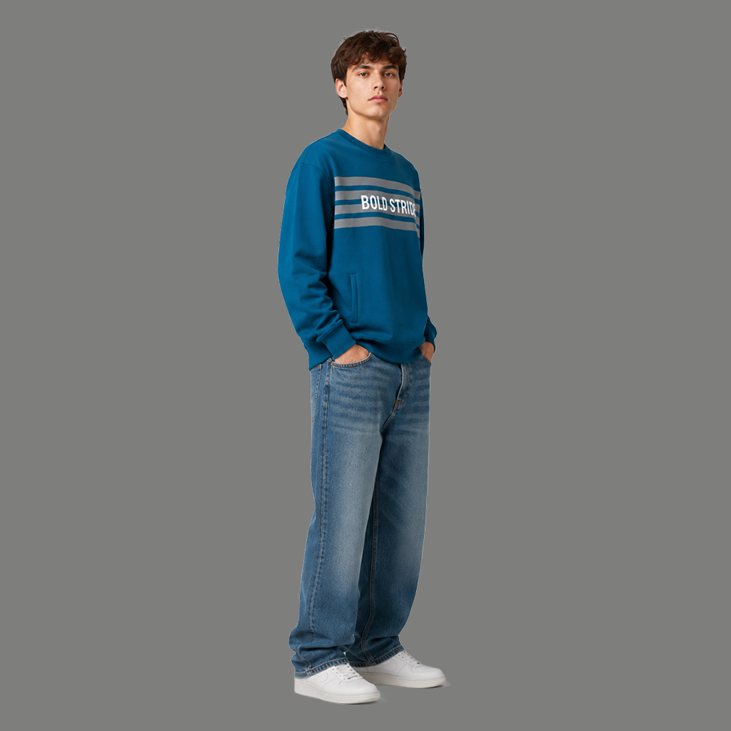Arctic Stripe Sweatshirt - Boldstride - styled pose