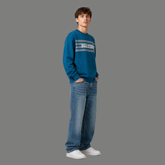Arctic Stripe Sweatshirt - Boldstride - styled pose