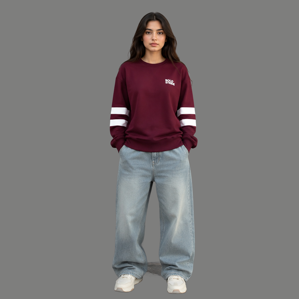 Burgundy Drift Sweatshirt - Boldstride - straight-on view