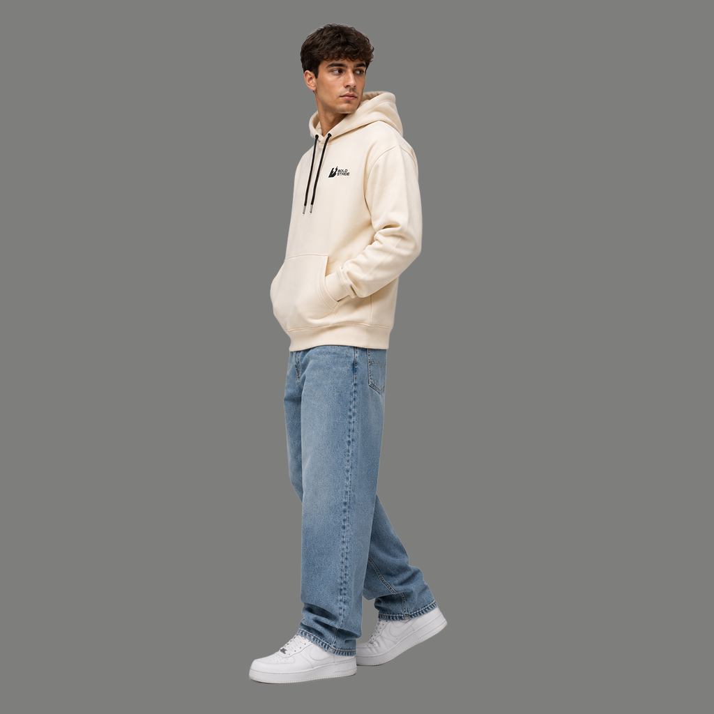 Cloudpeak Cream Hoodie - Boldstride - styled pose