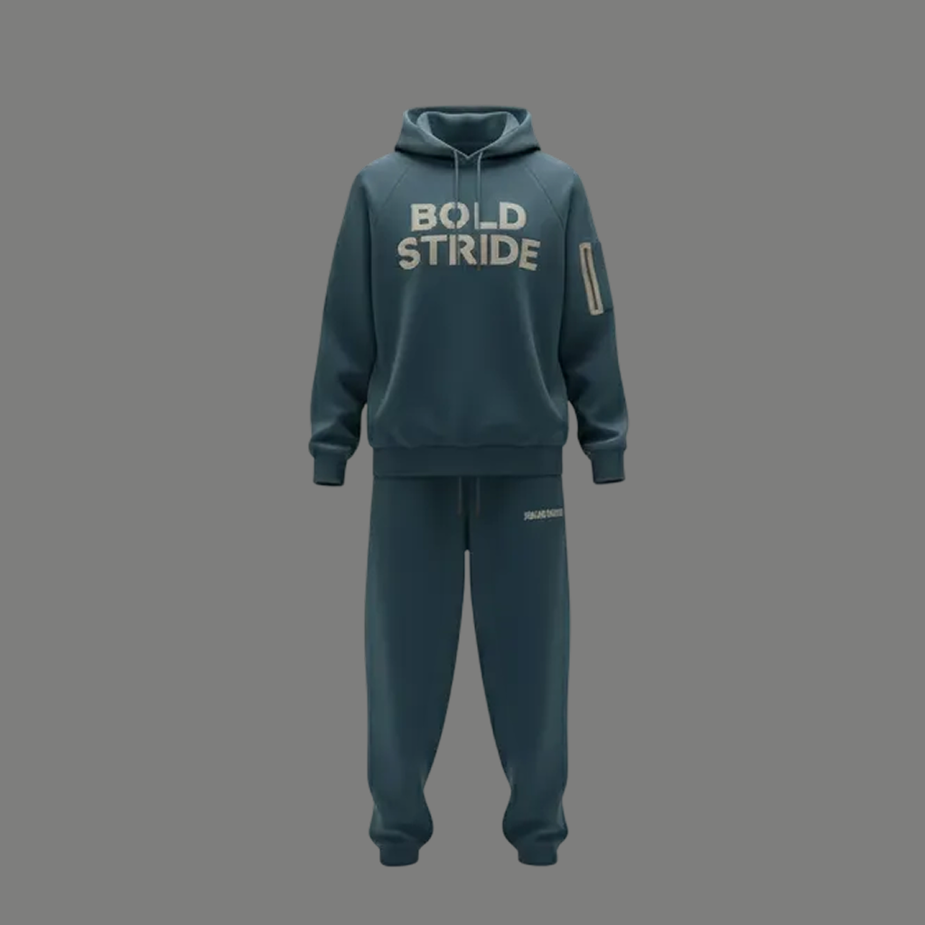 Trackline Teal Hoodie - Boldstride - flat lay