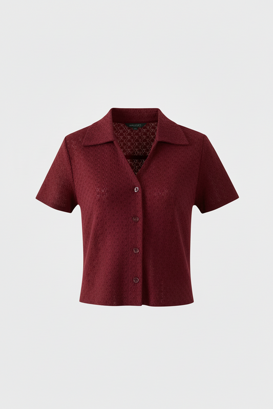 Lace Texture Sleeve Shirt