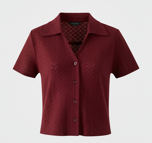 Lace Texture Sleeve Shirt