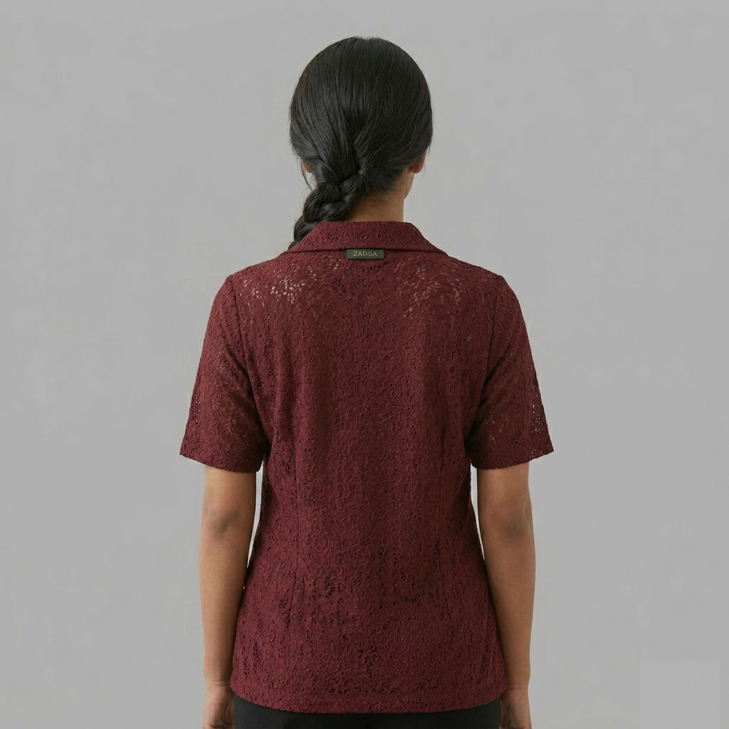 Lace Texture Sleeve Shirt