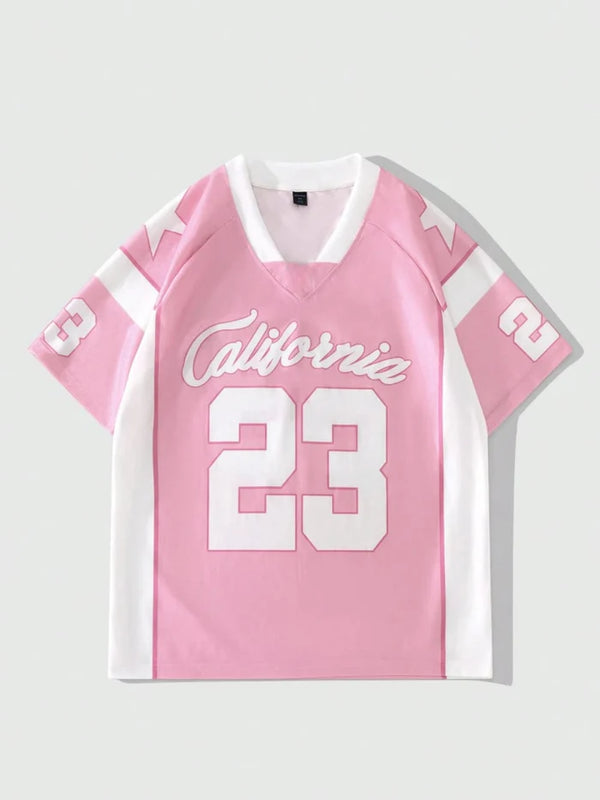 Modern Fitted Athletic Number Print Top