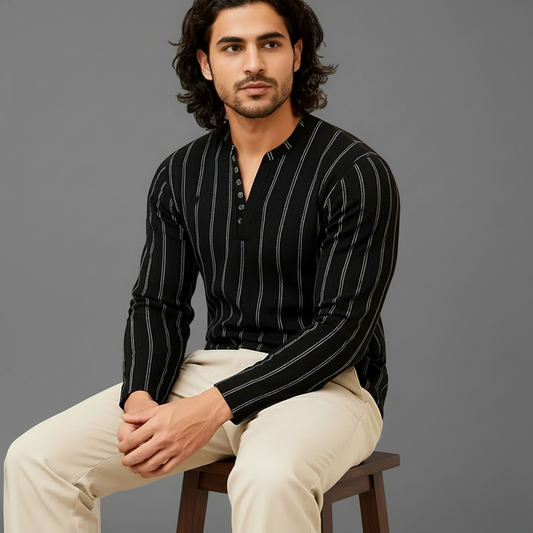 Striped Full Arm Henley