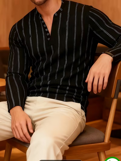 Pinstripe Tailored Henley