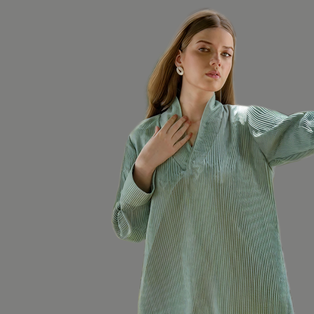 Saga Green Pleated Co-Ord Set