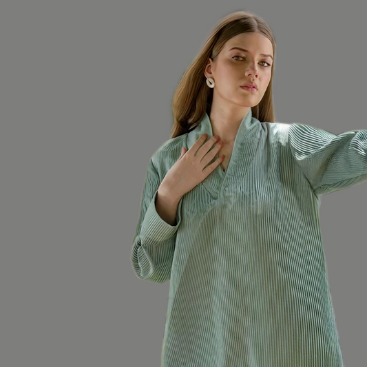 Saga Green Pleated Co-Ord Set