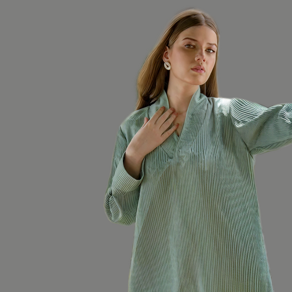 Saga Green Pleated Co-Ord Set