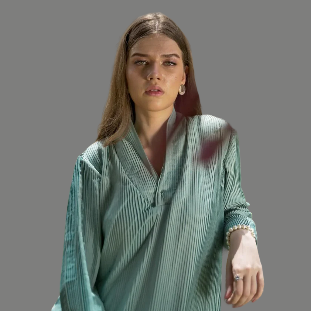 Saga Green Pleated Co-Ord Set