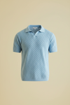 Textured Lattice-Knit Short-Sleeve Polo