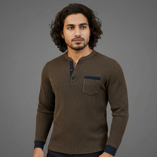 Two-Tone Tech-Knit Henley